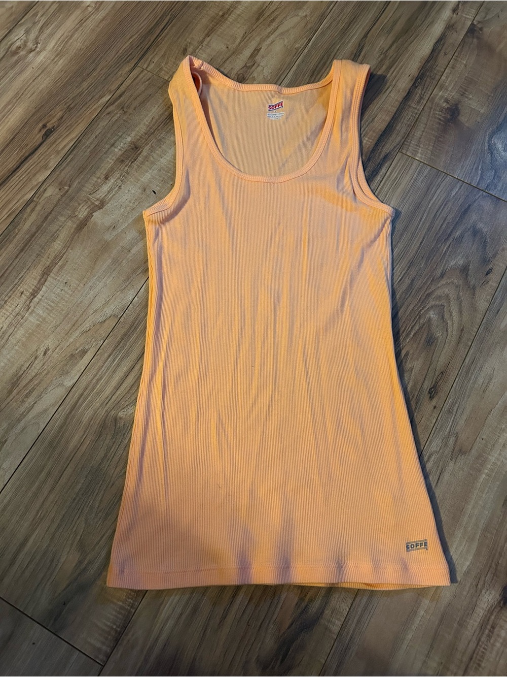 Soffe Peach Ribbed Scoop Neck Tank